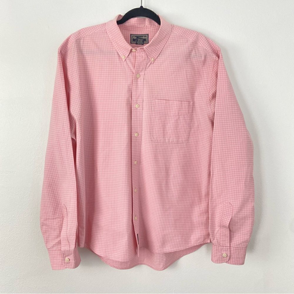 Abercrombie & Fitch Men’s Shirt Pink Button Down Long Sleeve Contemporary Office